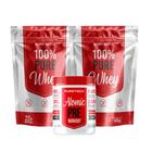 Kit 2x 100% Pure Whey 900g + Pré treino Atomic Maça Verde 300g PURETECH