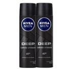 Kit 2X 150ml Desodorante Nivea Men Deep Original Aerosol Antitranspirante 48h