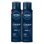 Kit 2X 150ml Desodorante Nivea Men Deep Original Aerosol Antitranspirante 48h