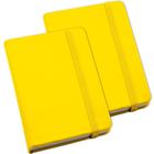 Kit 2x Caderneta de Anotações 9x14cm 80 Fls Sem Pauta Amarelo