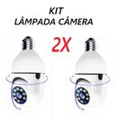 Kit 2x Câmera Lâmpada De Segurança Inteligente Wifi Giro 360