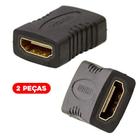 Kit 2X Emenda Hdmi Fêmea Cabo Extensor Conector Adaptador