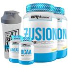 Kit 2x Fusion Protein 900g + BCAA 100g + Creatina 100g + Coqueteleira - BRNFOODS