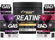 Kit 2x Gas Energy Gel 20 Sachês + Creatina Dual Power 150g