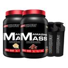 Kit 2X Hipercalórico Amazing Mass 1,5Kg + 2X Shaker - Bodybuilders