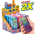 Kit 2x Pirulito Brinquedo Com Telefoninho Tela Holográfica