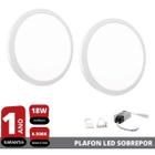 Kit 2x Plafon Painel Led 18w Branco Frio Redondo Sobrepor