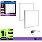 Kit 2x Plafon Painel Led Sobrepor 18w Branco Frio Quadrado