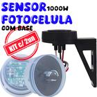 Kit 2x Sensor Fotocelula Relé Com Base 1000w 1 Ano De Garantia - Qualitronix