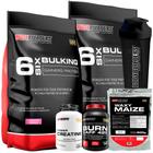 Kit 2x Six Bulking 6 Kg + 2x Power Creatina 100g + Waxy Maize 800g Refil + Burn Caff + Coq-Bodybuilders