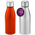 Kit 2x Squeeze Alumínio 500 ml Wave TopGet Prata e Laranja