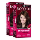 Kit 2X Tintura Creme Biocolor Louro Arraso 7.0 Mini Kit