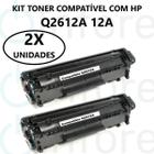 Kit 2x Un Toner Compatível Q2612A 2612A 12A 1010 1012 1015 1018 1020 1022 3015 3030 3050