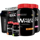 KIT 2x Waxy Whey 900g + BCAA 100g Tangerina + Thermo Start Powder 120g + Waxy Maize 800g + Coqueteleira - Bodybuilders