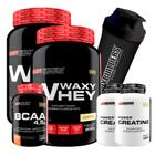 Kit 2x Waxy Whey Protein 900g + 2x Power Creatina 100g + BCAA 4,5 100g + Coqueteleira - Bodybuilders