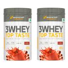Kit 2x whey protein 3w top taste 900g body action