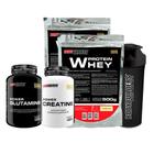 Kit 2X Whey Protein Baunilha Creatina Glutamina Coqueteleira - Bodybuilders