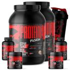 Kit 2x Whey Protein Fusion + 2x Bcaa + 2x Glutamina + Copo