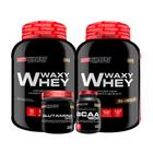 KIT 2x Whey Protein Waxy Whey 2kg + Glutamina 300g + BCAA 1800 120 Cápsulas - Bodybuilders