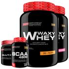 KIT 2x Whey Protein Waxy Whey 2kg + Glutamina 300g + BCAA 4800 120 Cápsulas - Bodybuilders