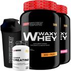 KIT 2x Whey Protein Waxy Whey 900g + POWER Creatina 100g + Coqueteleira - Bodybuilders