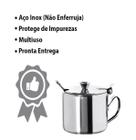 Kit 3 Açúcareiro em Aço Deslizante com Tampa e Colher de 250ml Sofisticação na Cozinha - Zein