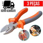 Kit 3 Alicate De Corte com 6" Polegadas Para Fios Cabos Arames Uso Profissional Emborrachado