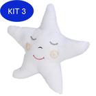 Kit 3 Almofada Decorativa Enxoval Bebê Estrela - Branco