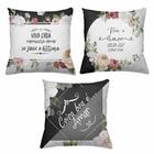 Kit 3 Almofadas Decorativas Cheias 40 x 40 Amar Floral