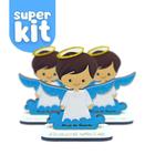 Kit 3 Anjo Da Guarda Infantil Mdf 13cm Atacado Revenda