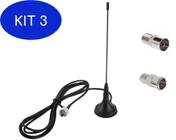 Kit 3 Antena Fm + Adaptador Para Mini System / Home Samsung