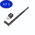 Kit 3 Antena Wifi Adaptador Wireless Usb