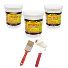 Kit 3 Antimofo 900ml Allchem + Pincel 2 Pol + Rolo 9cm Roma