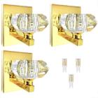 Kit 3 Arandela De Cristal Dourado Brilhoso Cindy Bet40 + Led