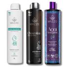 Kit 3 Ativadores Cachos para Crespos e Crespíssimos com 1 Litro Hialurônico + 1 Litro Chocolate + 1 Litro Açaí Mazzo