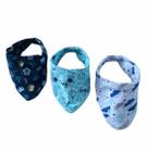 Kit 3 Babador Bandana Bebe Infantil Com Botão 100% Algodão