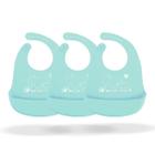 Kit 3 Babador Impermeável infantil de silicone com bolso pega migalhas ajuste bebe - UnyHome