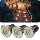 Kit 3 Balizadores Spot Led Cob 3W IP66 Bivolt De Embutir Piso Chão Gramado Caminho Jardim Branco Quente Ou Branco Frio - CBC