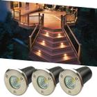 Kit 3 Balizadores Spot Led Cob 3W IP66 Bivolt De Embutir Piso Chão Gramado Caminho Jardim Branco Quente Ou Branco Frio