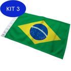 Kit 3 Bandeira Do Brasil Oficial 60 X 90 Cm