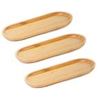 Kit 3 Bandeja Oval Bambu 34Cm Resistente - Mimo Style