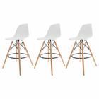 Kit 3 Banquetas Altas Para Bar Cozinha Charles Eames Eiffel