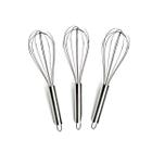 Kit 3 Batedores De Ovo em Aço Inox 26cm - Prático e Durável