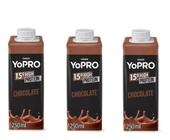 Kit 3 Bebida Yo Pro Whey 15g Protein Yopro Chocolate 250ml