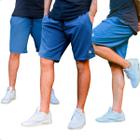 Kit 3 Bermuda Academia Tactel com Elastano Short Praia Treino Corrida