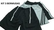 kit 3 Bermuda Shorts Maculino 38 ao 44 Tactel, Academia, Lazer, Treino, Esporte