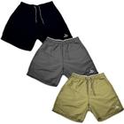 Kit 3 Bermuda Shorts Masculino Verão Lisos Neutros Curtos