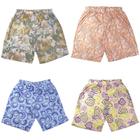 Kit 3 Bermudas Femininas Senhora Malha Estampado Cós Alto