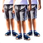 KIT 3 Bermudas Infantil Lisa Tactel Uniforme Escolar Com Cós de Elástico