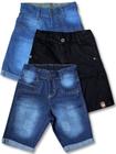 Kit 3 Bermudas Jeans Infantil Masculino Short Menino Atacado